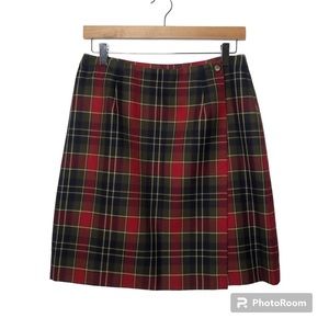 Vintage First Issue Petite Liz Claiborne Company Tartan Skirt Womens 12P Plaid